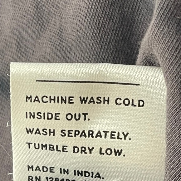 PACT Women's Granite Stripe Tie Dye Long Sleeve Tee Gray Black Organic Sz Large - Picture 5 of 5